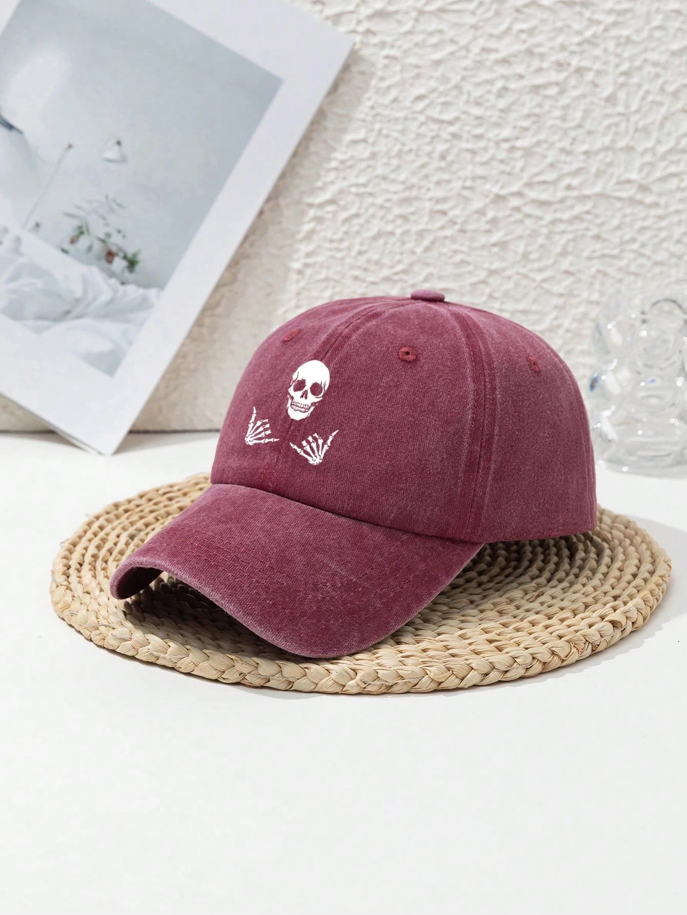 Skull Print Baseball Cap For Men And Women
