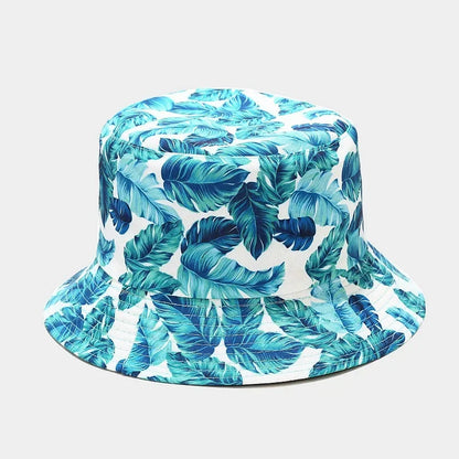 Cotton Flowers Graffiti Print Bucket Hat Fisherman Hat Travel Sun Cap Hats For Men And Women