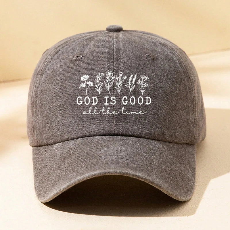 Women Outdoor Baseball Hat with Flower Letter Print