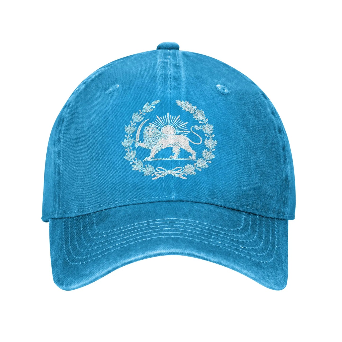 Iran Flag Map Persian Lion and Sun Symbol Baseball Cap