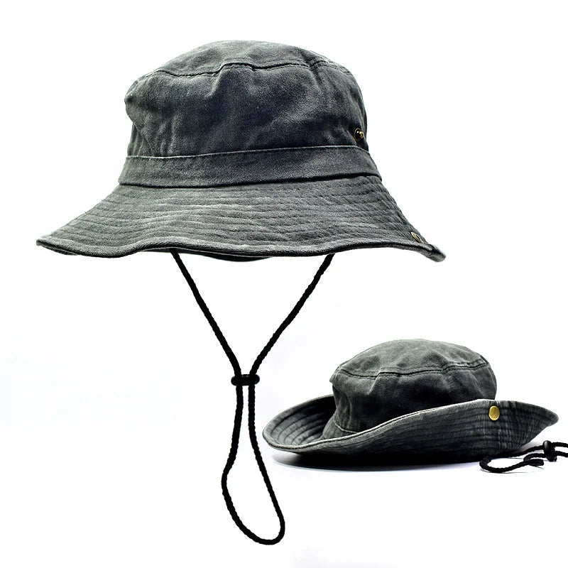 New Washed Cotton Bucket Hats Spring Summer Men Women Panama Hat Fishing Hunting