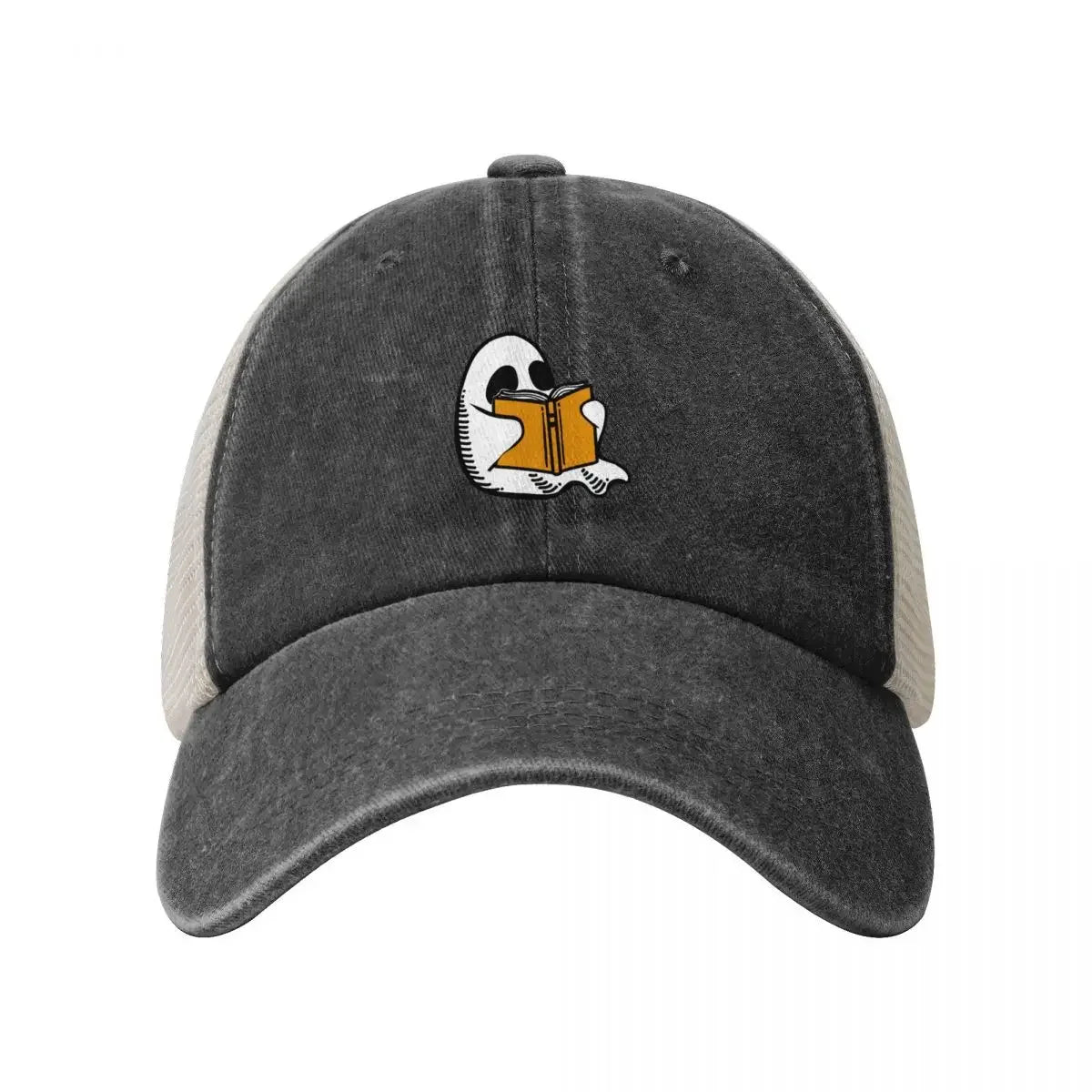 Booooks! Halloween Ghost Cowboy Mesh Baseball Cap Derby Hat Vintage Golf Women Men's
