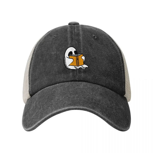 Booooks! Halloween Ghost Cowboy Mesh Baseball Cap Derby Hat Vintage Golf Women Men's