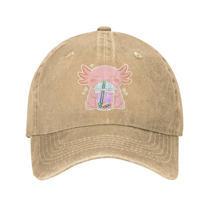 Axolotl Boba Tea Baseball Cap