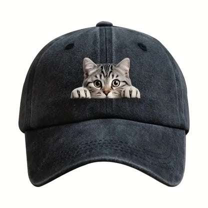 Trend Embroidery Cat Baseball Cap Cool Cat Hat