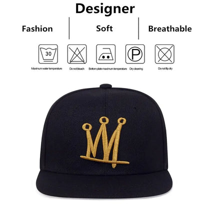 Fashion Men Women Hip Hop Baseball Cap Crown Embroidery Snapback Caps