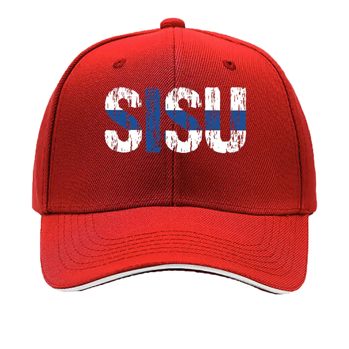 Sisu Finnish Word Resilience Text Art Print Sandwich Baseball Cap