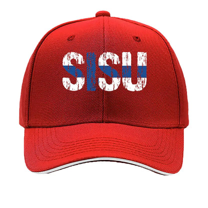 Sisu Finnish Word Resilience Text Art Print Sandwich Baseball Cap