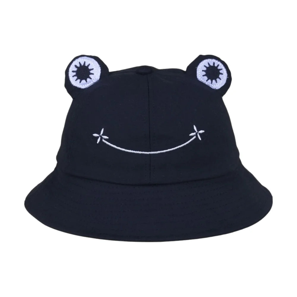 New Breathable Frog Bucket Hats Parent-Child Foldable Sun Shading Caps