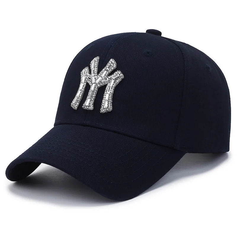 Summer Cotton Baseball Cap Retro Diamond Letters