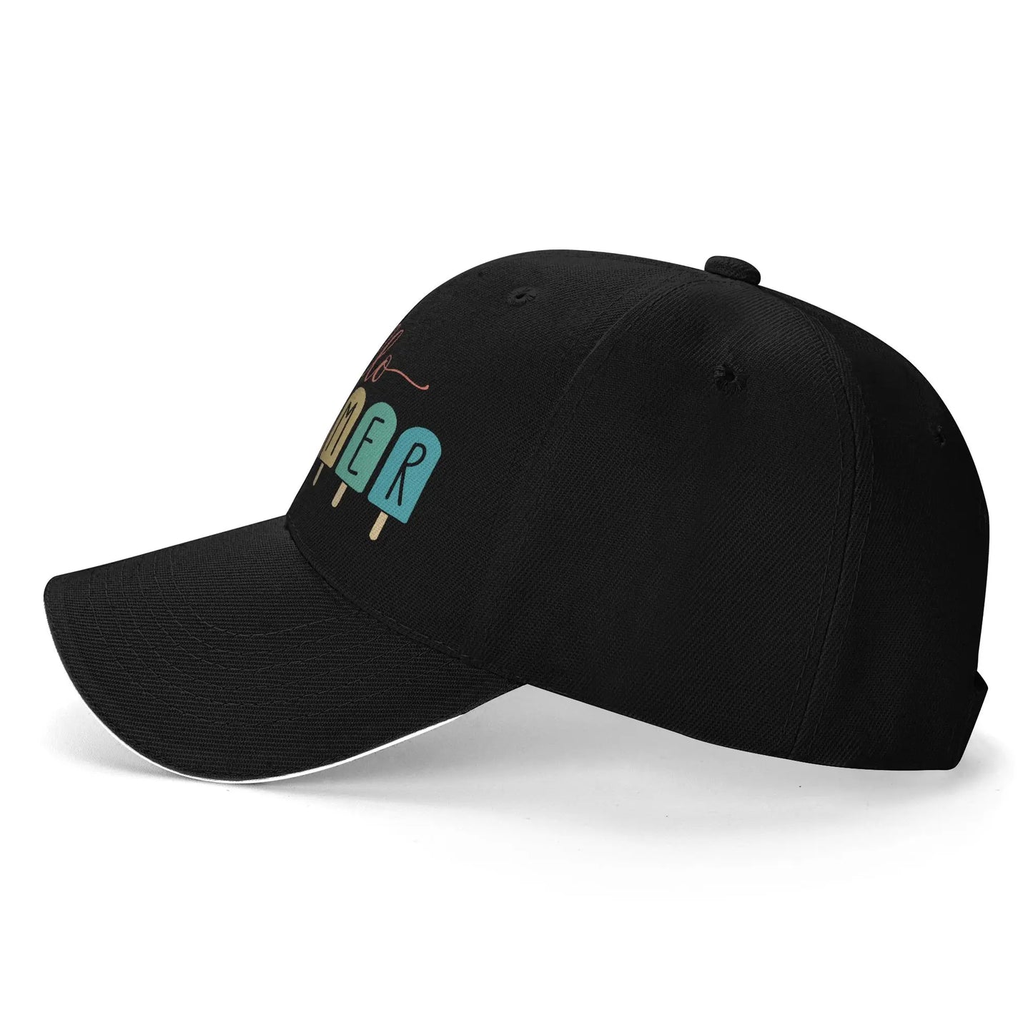 Hello Summer Vacation Ice Cream Sun Baseball Cap