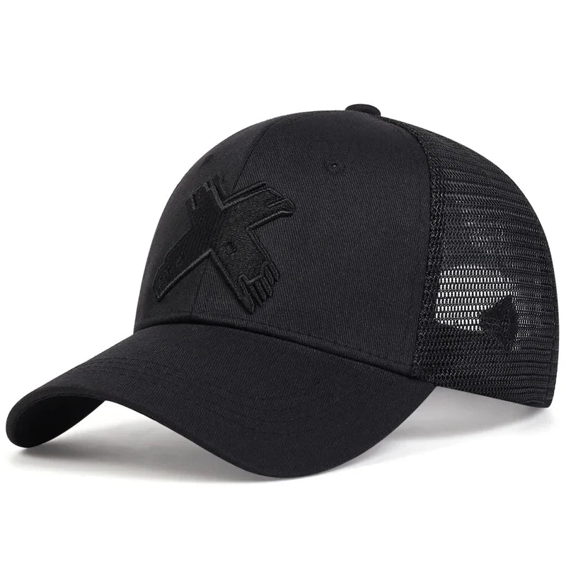 Unisex X Letter Embroidery Baseball Caps