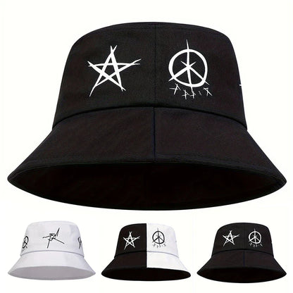 Eyes Graffiti Printed Fisherman Hat Outdoor Fishing Sun Hat