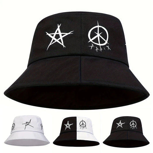 Eyes Graffiti Printed Fisherman Hat Outdoor Fishing Sun Hat