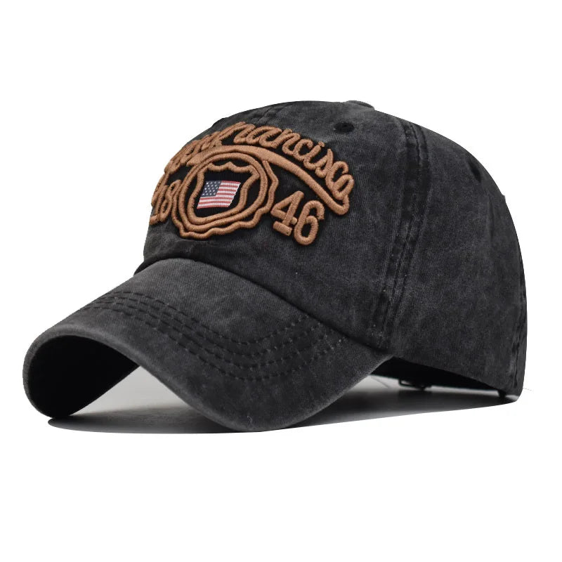 Cross-border New Cotton American Flag Distressed Washed Baseball Cap