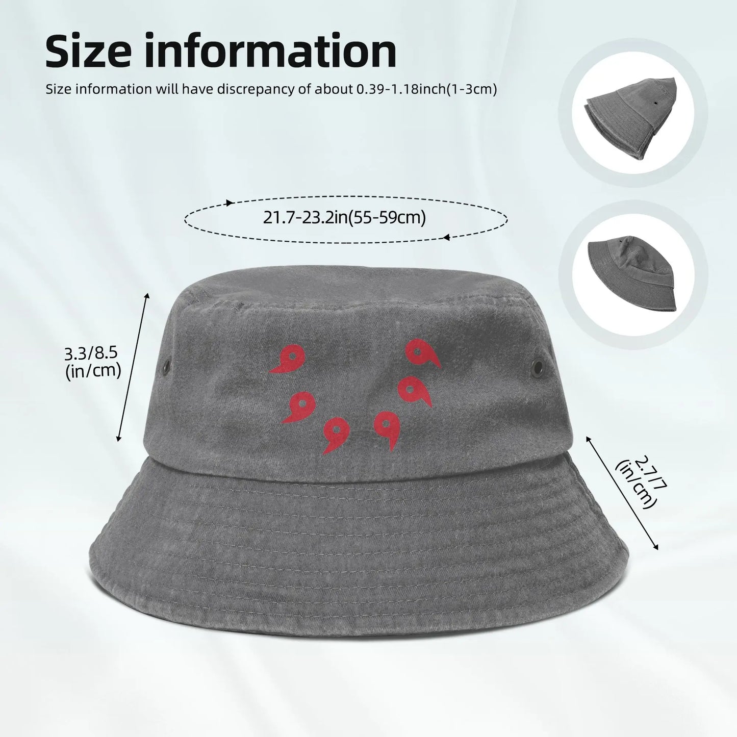 Summer Travel Headwear Rikudou Sennin Chain Washed Denim Bucket Hats