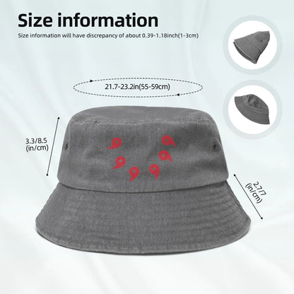 Summer Travel Headwear Rikudou Sennin Chain Washed Denim Bucket Hats
