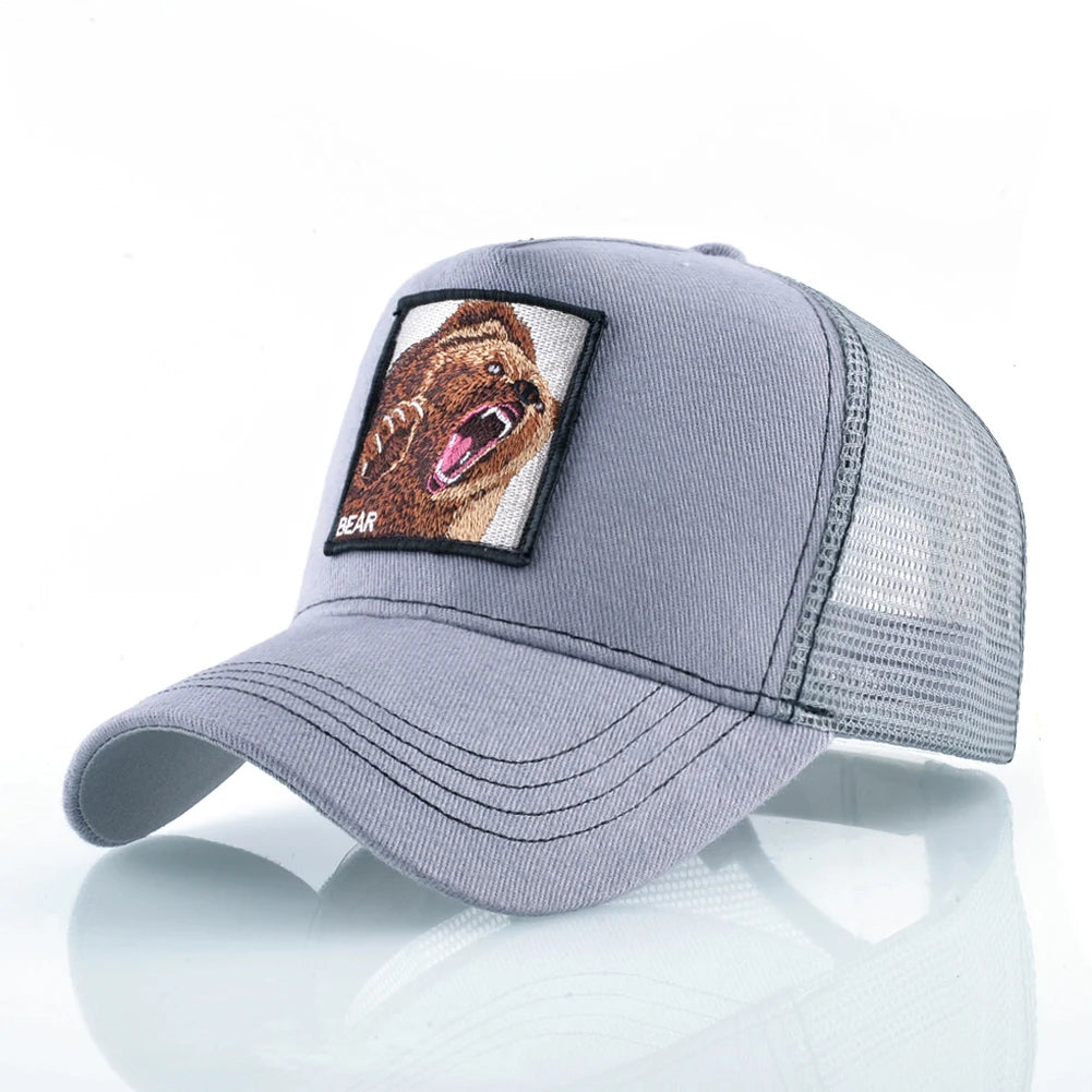 Four Seasons Snapback Baseball Cap Men Fashion Bear Embroidery
