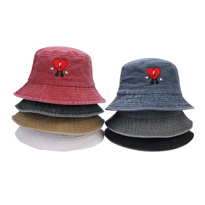 Trendy Bad Bunny Bucket Hat Sun Protection Men Sun Hat All-match Bucket Hat