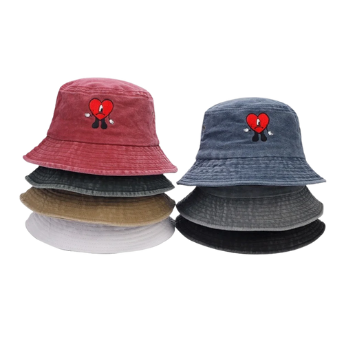 Trendy Bad Bunny Bucket Hat Sun Protection Men Sun Hat All-match Bucket Hat