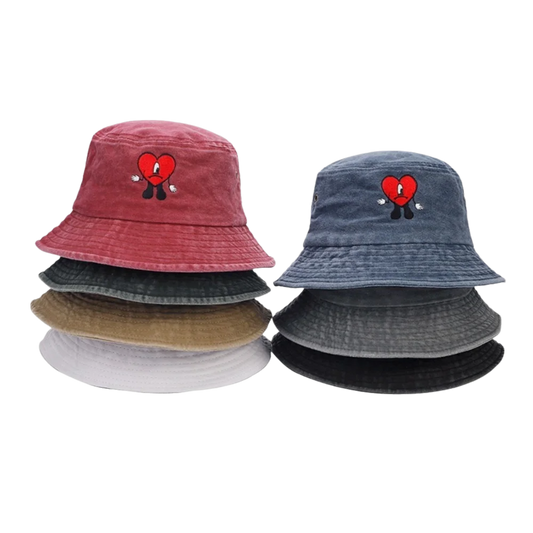 Trendy Bad Bunny Bucket Hat Sun Protection Men Sun Hat All-match Bucket Hat