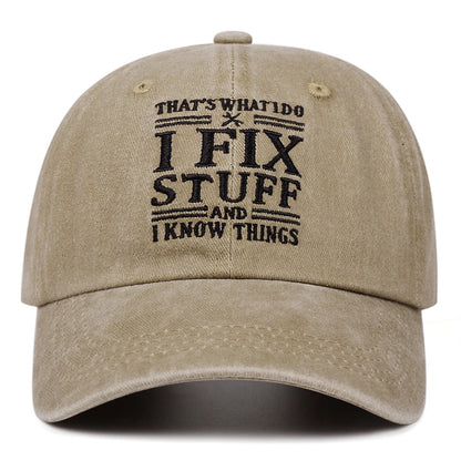 Ifix Stuff Letter Washed Embroidered Soft Top Baseball Cap