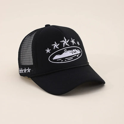 Unisex Men Women Cap Pentagram Embroidery Baseball Net
