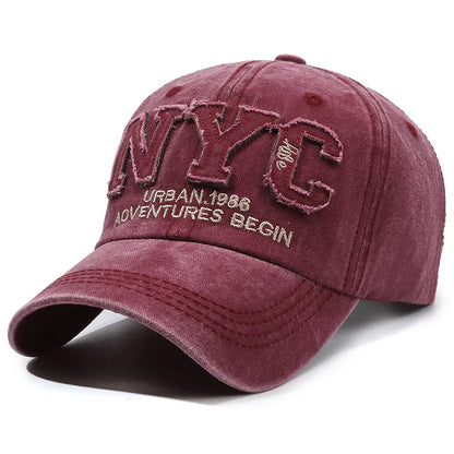 Women's Black Baseball Cap - Breathable "NYC" Embroidery