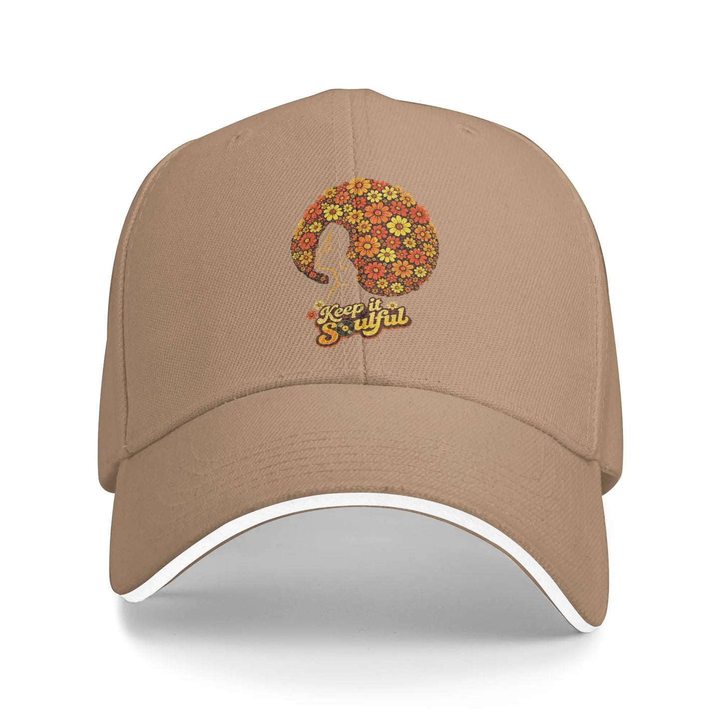 Afro Soul Music Floral Hair 70s Funk Retro Disco Baseball Cap