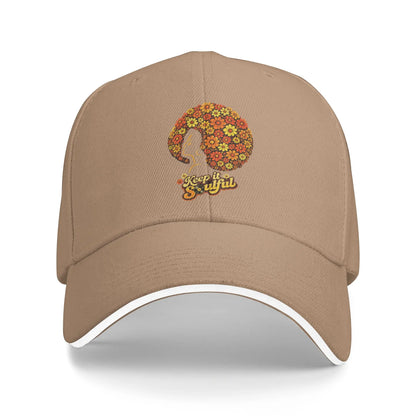 Afro Soul Music Floral Hair 70s Funk Retro Disco Baseball Cap