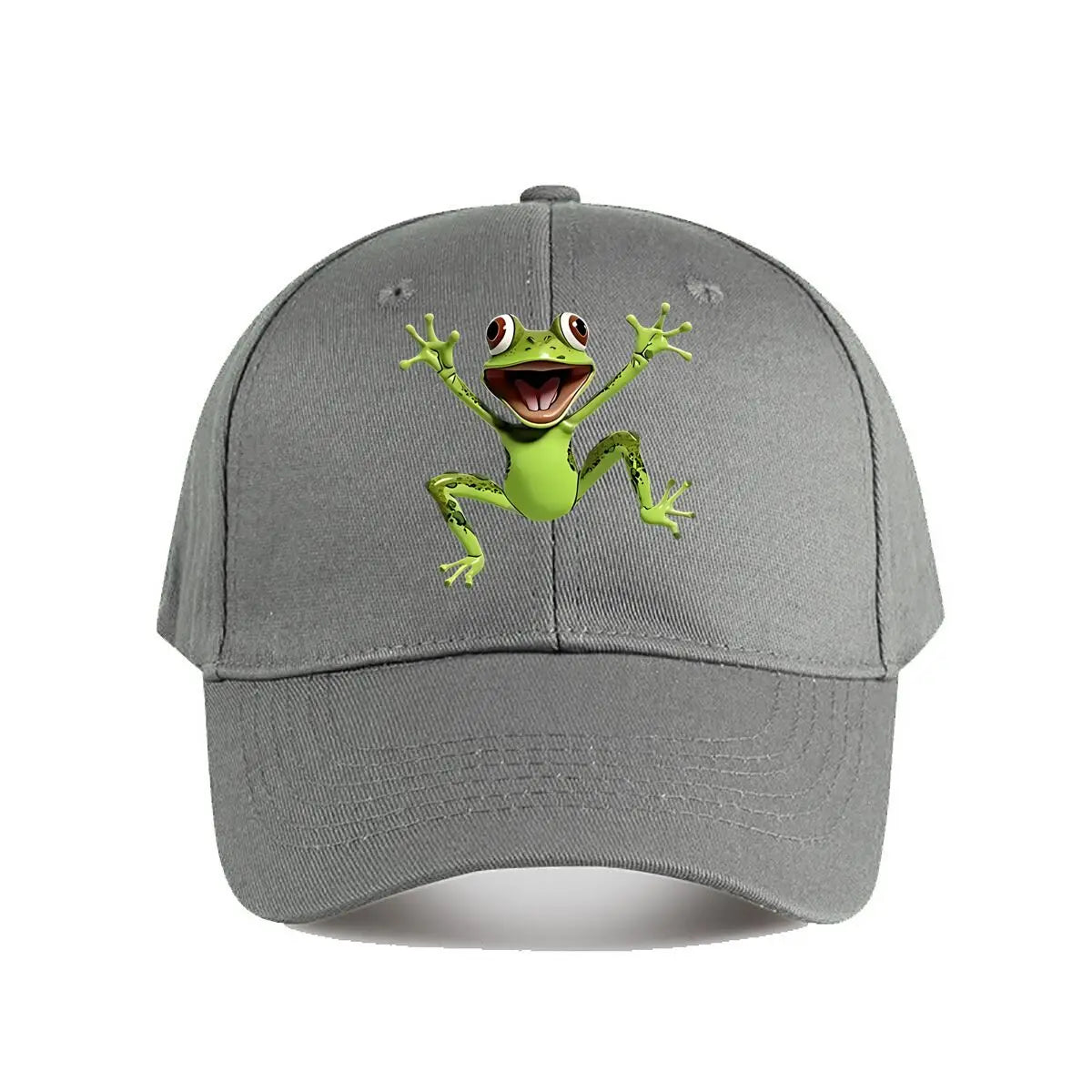 Cute Green Cartoon Frog Plastic Figurine Baseball Cap