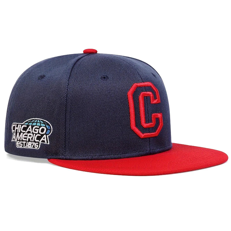 Unisex CHICAGO Embroidery Baseball Cap Cotton Snapback Hats