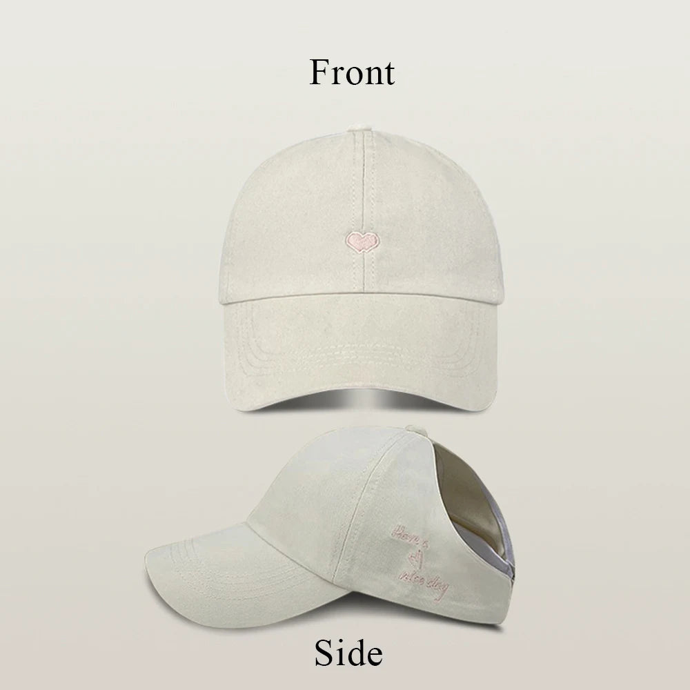 Children Sun Hat Girls Ponytail Duckbill Hats Kids Empty Top Baseball Cap
