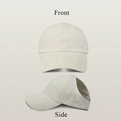 Children Sun Hat Girls Ponytail Duckbill Hats Kids Empty Top Baseball Cap
