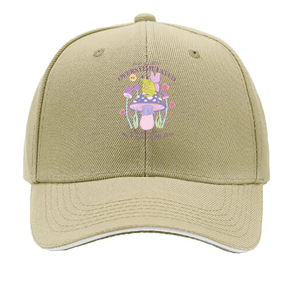 Just A Little Overstimulated Frog Mushroom Doing My Best Sandwich Baseball Cap