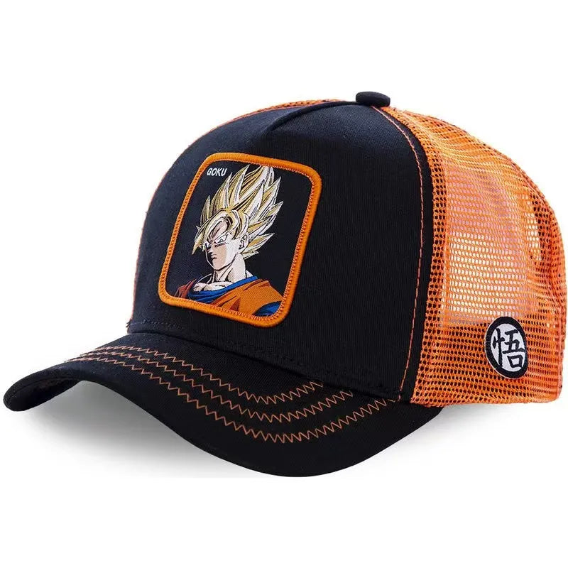 Dragon Ball Anime Embroidered Duck Tongue Mesh Hat Baseball Hat