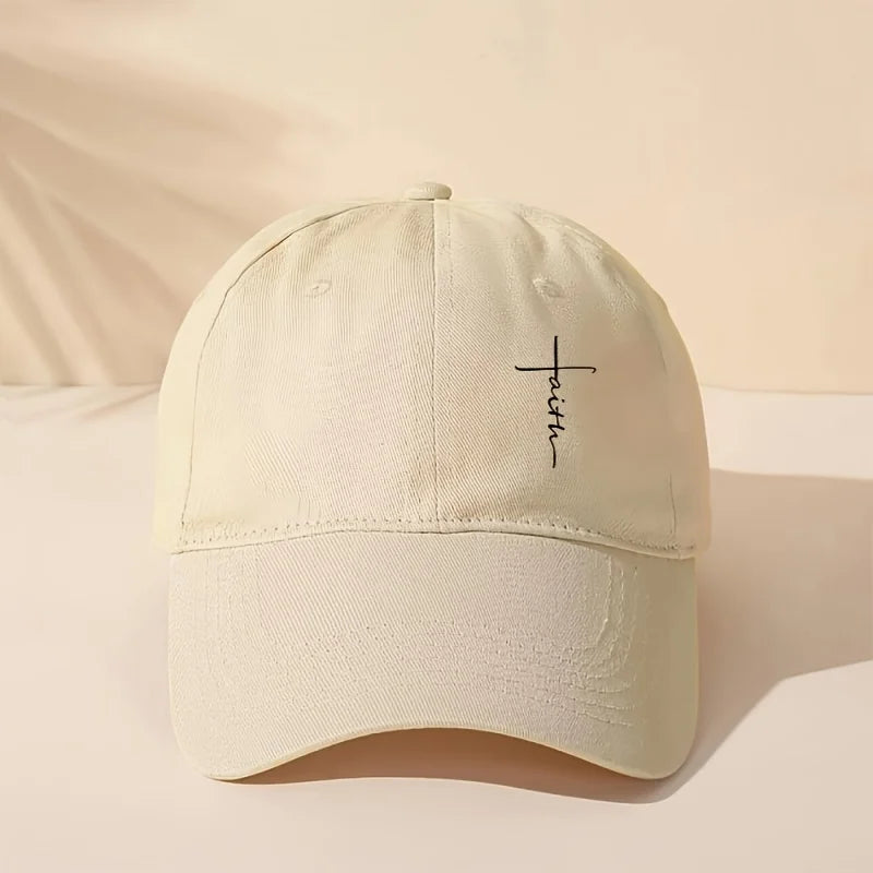 Baseball Cap With Cross Printting Adjustable Outdoor Dad Hat