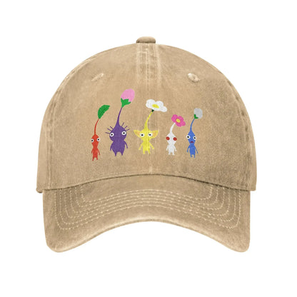 Cute Pikmin Pattern Print Cap For Men Women Cotton Anime Cartoon Lerisure Wear Baseball Cap