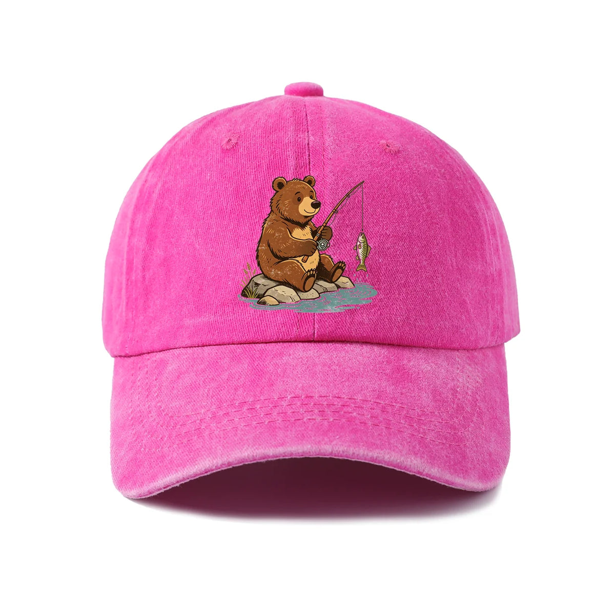 Woodland Bear Washed Baseball Cap