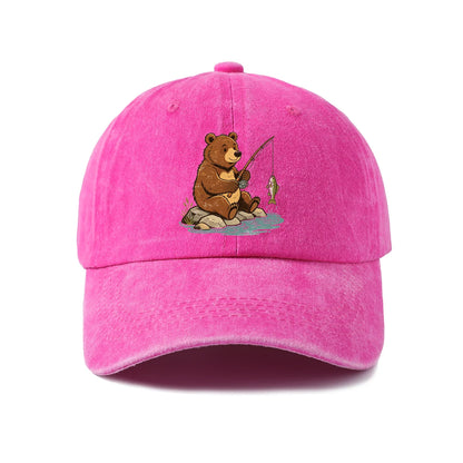 Woodland Bear Washed Baseball Cap
