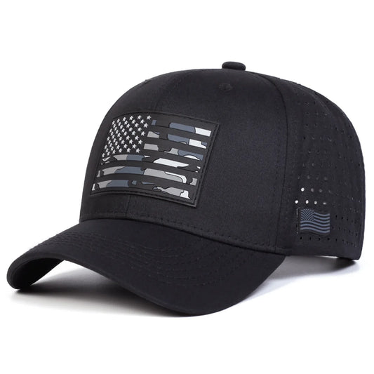 Fashion Patch American Flag Breathable Mesh Baseball Cap