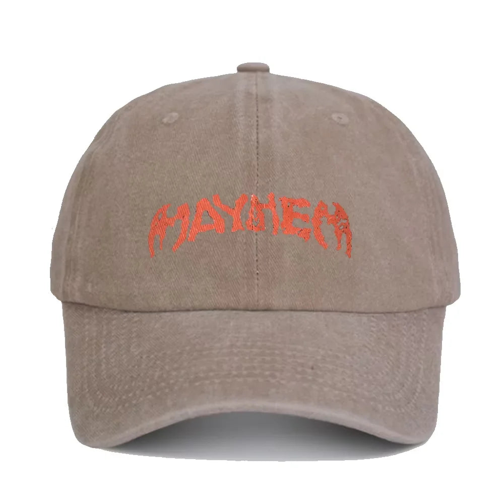 Men Women Lady Gaga Mayhem 2025 Printed Hats Casual Distressed Washed Baseball Cap