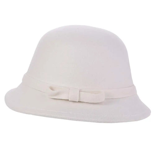 Trendy French Style Bow Tweed Hat Autumn Winter Hepburn Women's Bow Hat Bucket Cap
