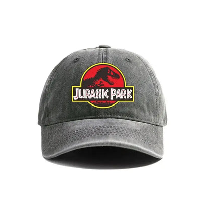 Jurassic Park Baseball Cap Distressed Hats Cap Dinosaur Men Retro