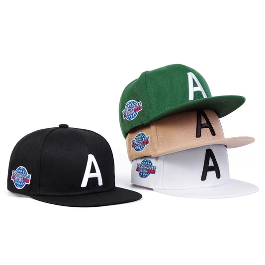 Children A Letter Earth Embroidery Baseball Caps Hip hop Hats