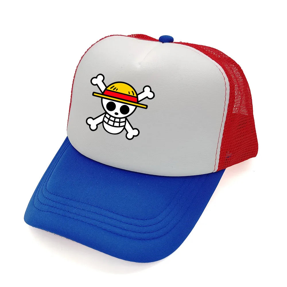 Monkey D Luffy Trucker Cap Men Anime One Piece Straw Hat Baseball Cap
