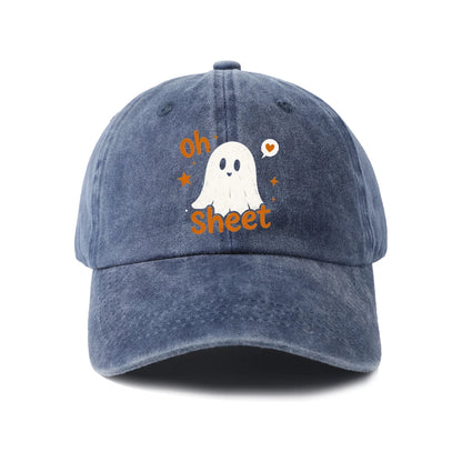 Funny Oh Sheet Ghost Graphic Baseball Cap