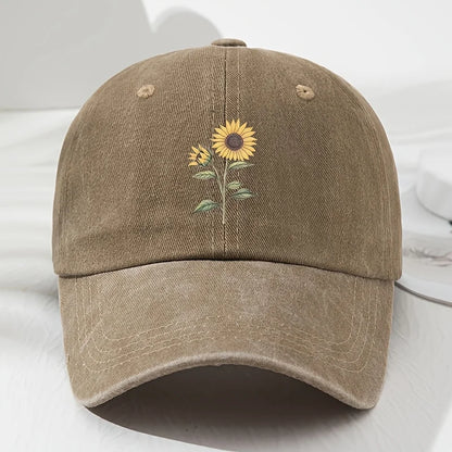 Retro Sunflower Pattern Baseball Hat Dad Hat