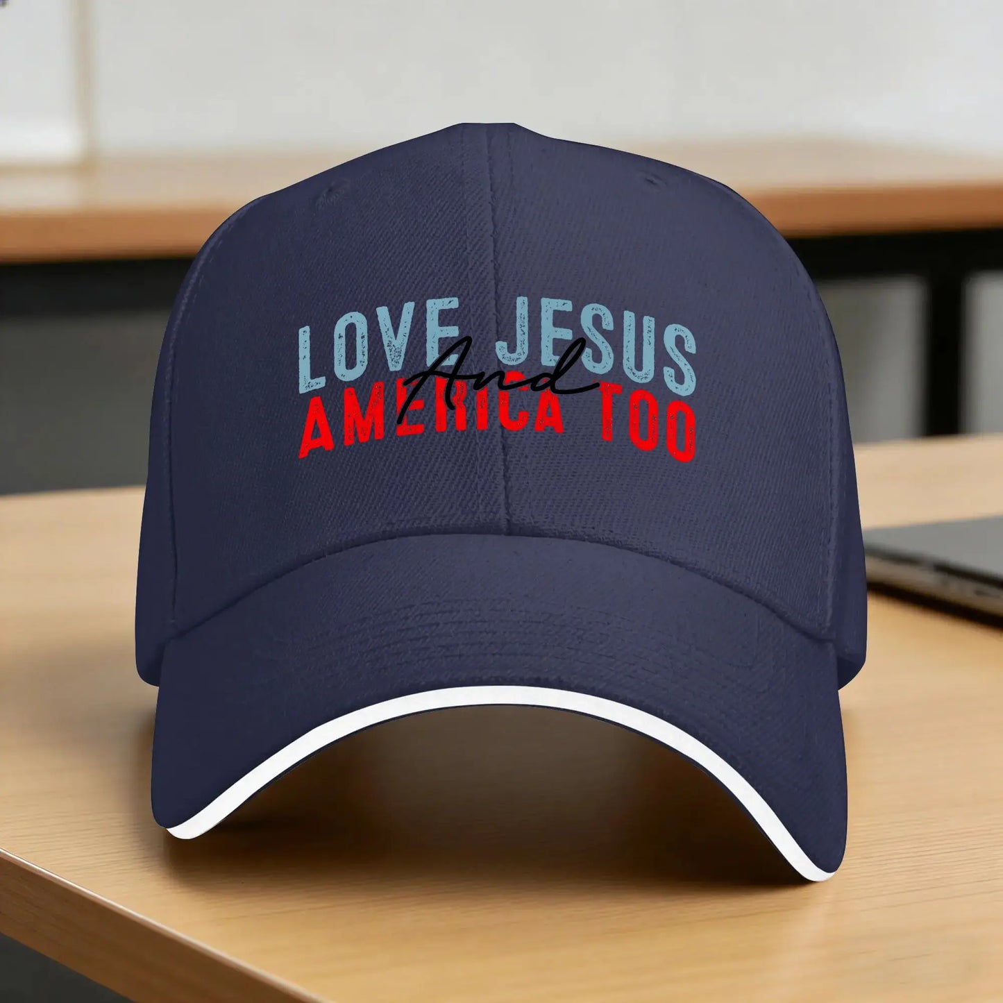 Loves Jesus and America Too Baseball Cap