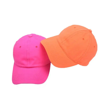 Baseball Cap Unisex Athletic Low Plain Fluorescent Solid Color For Men Women